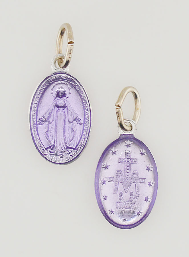 Médaille Miraculeuse Violet - 14mm (pic 1)