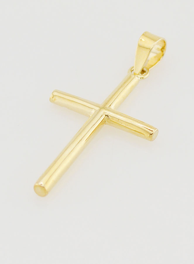 Pendentif Croix Bâton 21mm - Or 9K (pic 4)