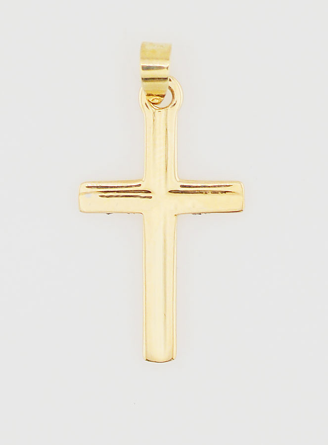Pendentif Croix 23mm - Or 9K (pic 1)
