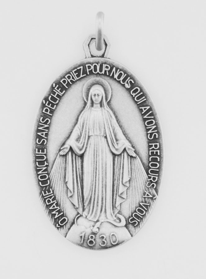 Grande Médaille Miraculeuse  en Argent Massif - 33mm (pic 1)