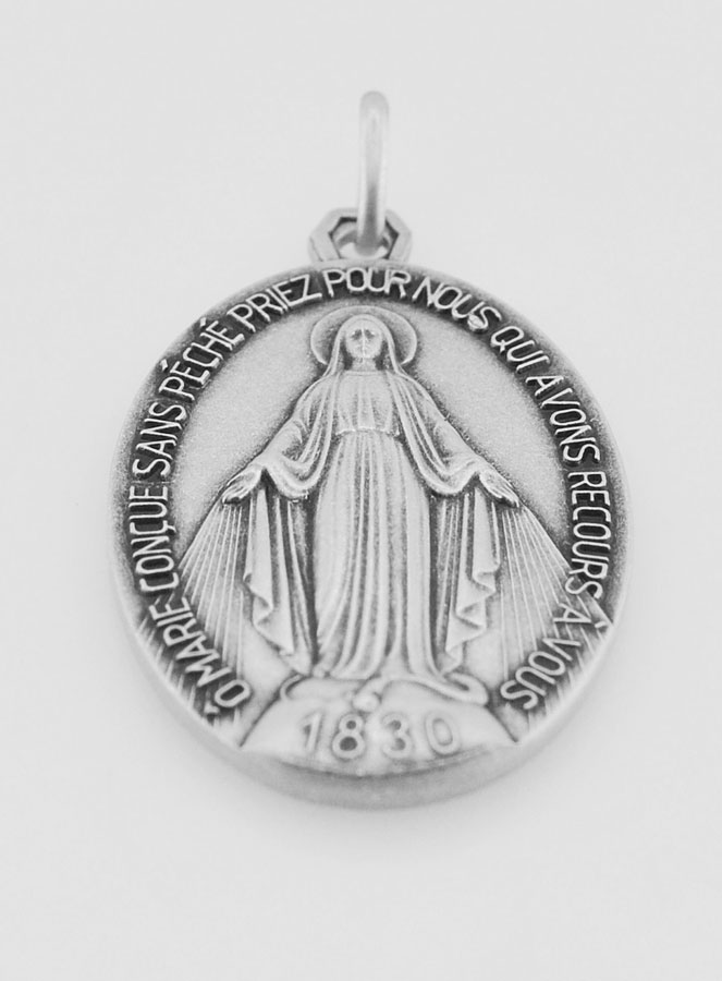 Grande Médaille Miraculeuse  en Argent Massif - 33mm (pic 2)