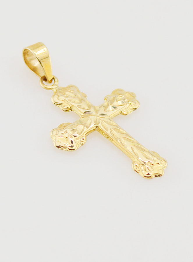 Pendentif Croix Baroque 20mm - Or 9K (pic 4)