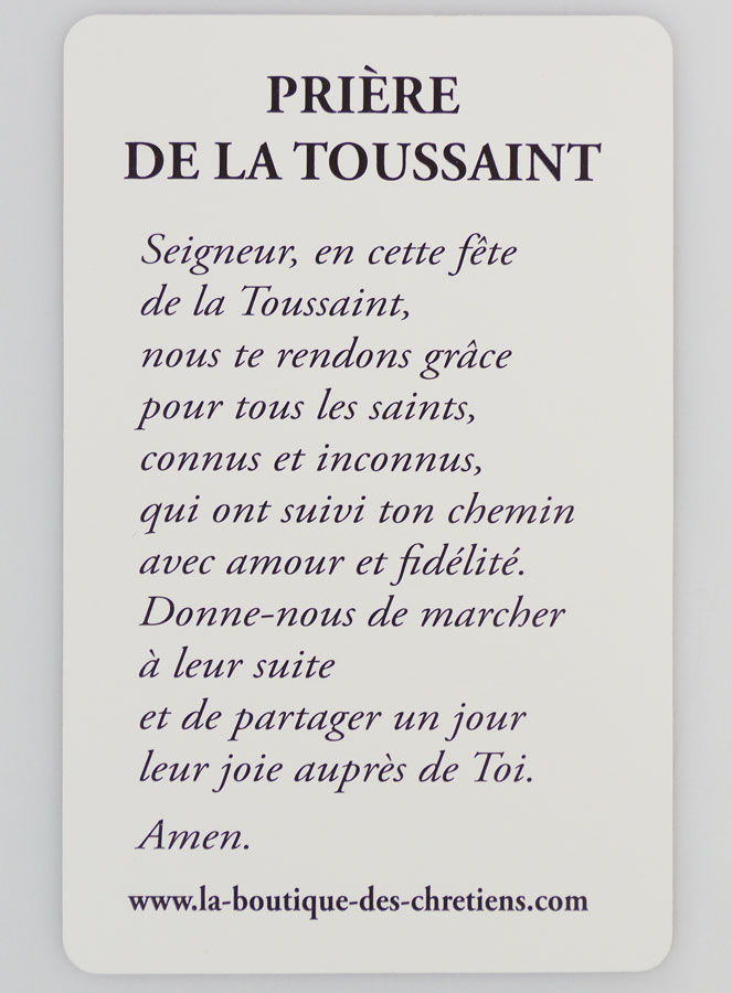 Carte de Prière Fête de la Toussaint (pic 2)
