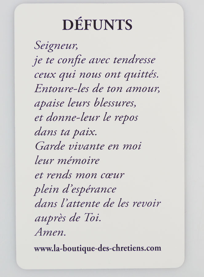 Carte de Prière Pour les Défunts (pic 2)