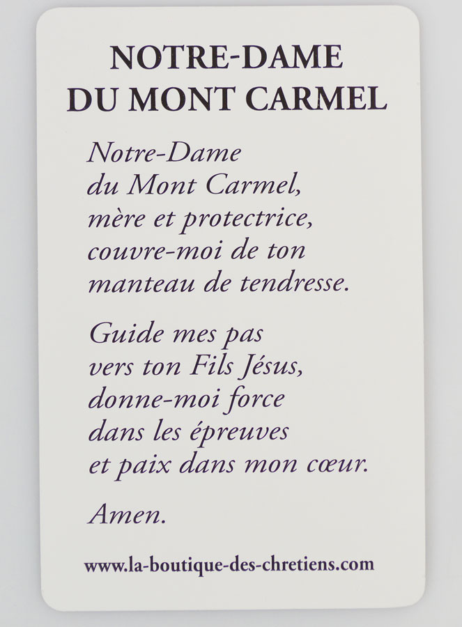 Carte de Prière Notre Dame du Mont Carmel (pic 2)