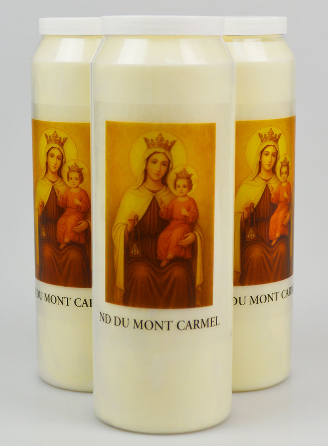 Lot de 3 Bougies de Neuvaine Notre Dame du Mont Carmel (pic 1)