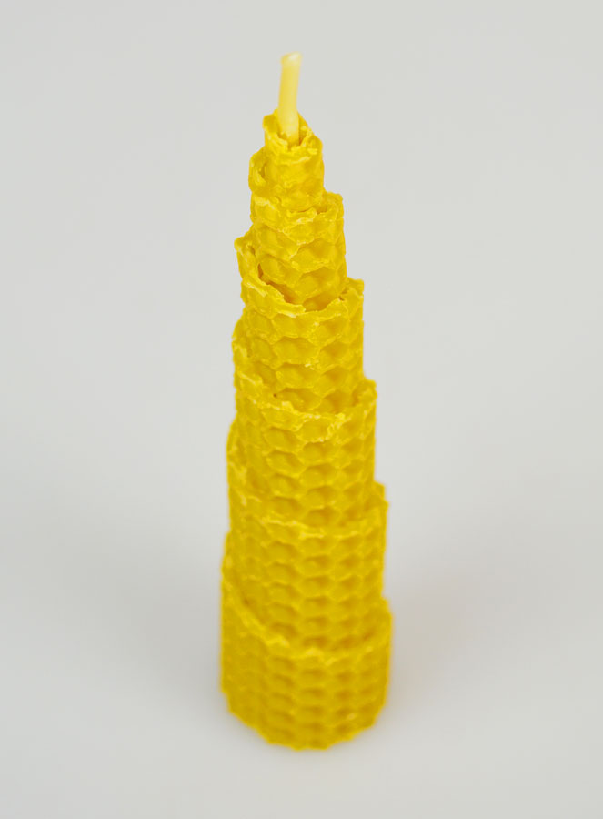 Bougie Cône Cire d'Abeille 100% Naturelle - 15cm (pic 2)