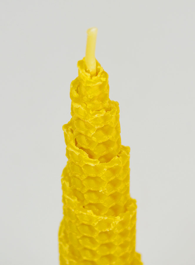 Bougie Cône Cire d'Abeille 100% Naturelle - 15cm (pic 4)