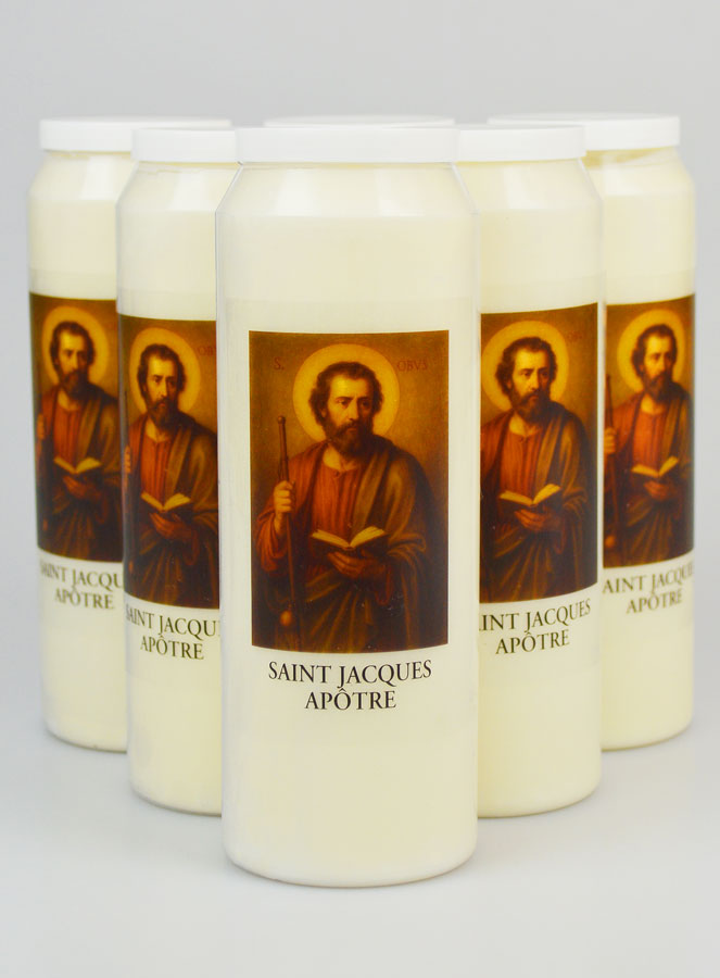 Lot de 6 Bougies de Neuvaine à Saint Jacques Apôtre (pic 1)