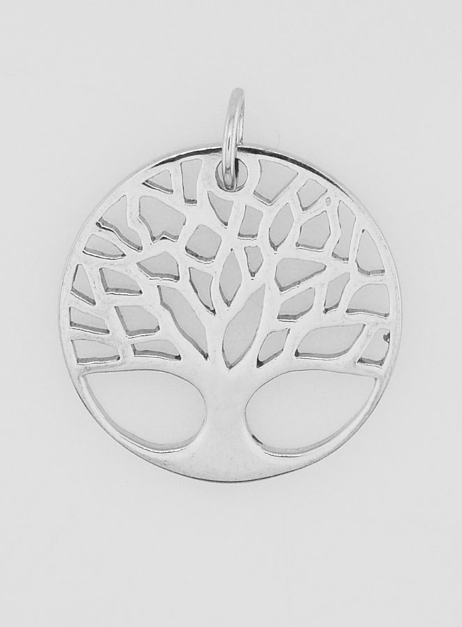 Médaille Arbre de Vie Ajourée en Inox - 18mm (pic 1)