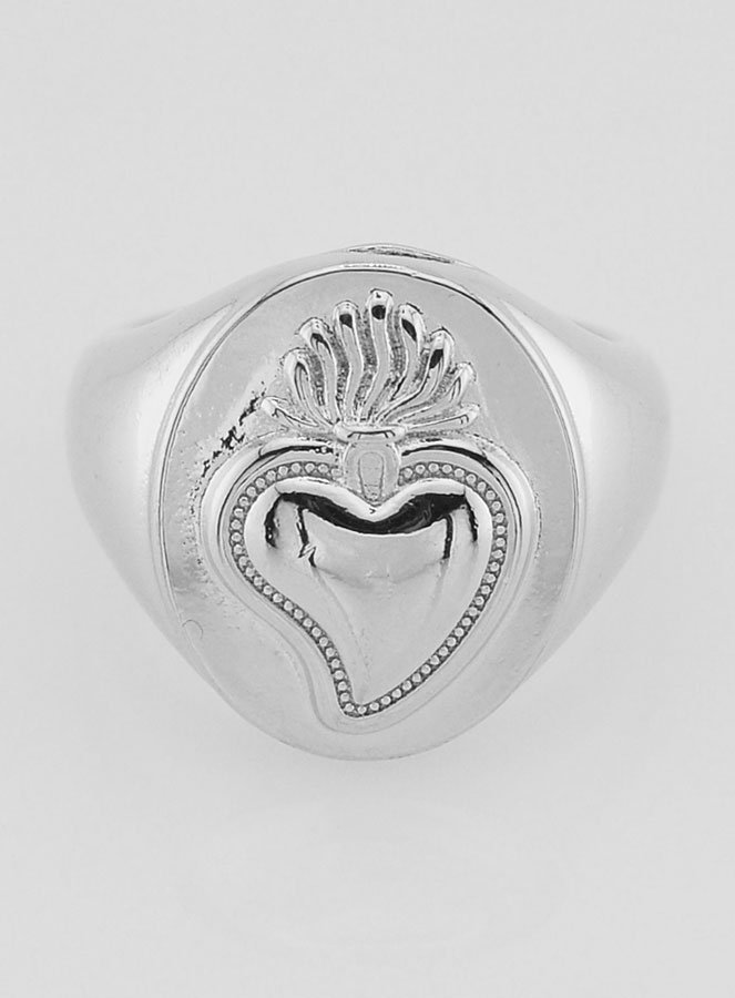 Chevalière Ex Voto en Laiton Argenté Réglable (pic 1)