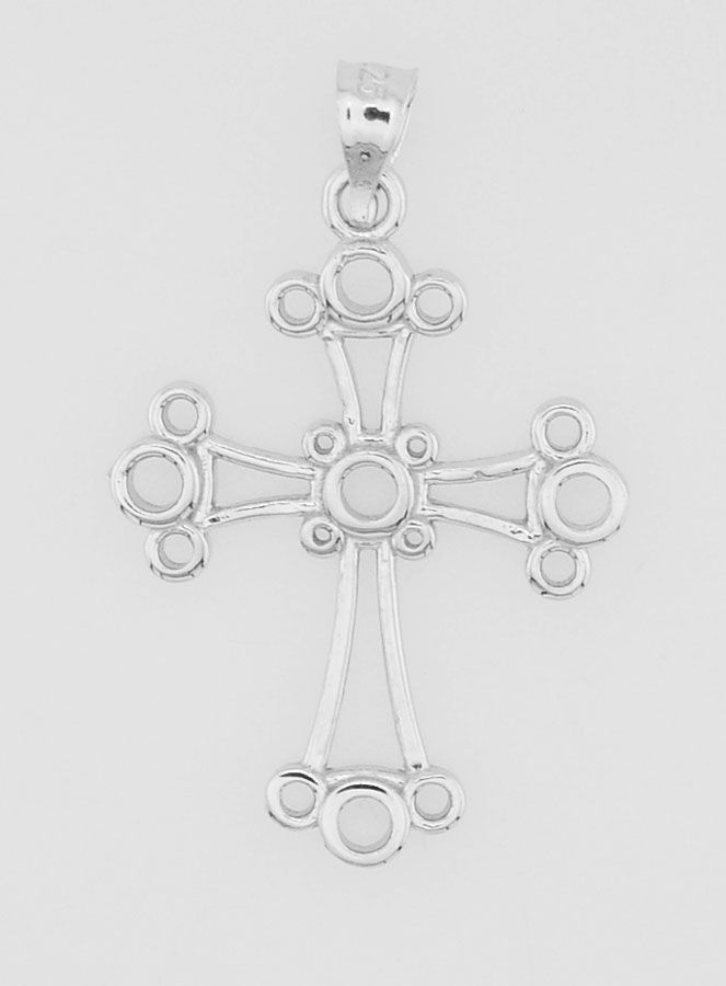 Pendentif Croix Chaldéenne en Argent - 22mm (pic 1)