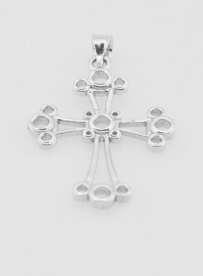 Pendentif Croix Chaldéenne en Argent - 22mm (pic 2)