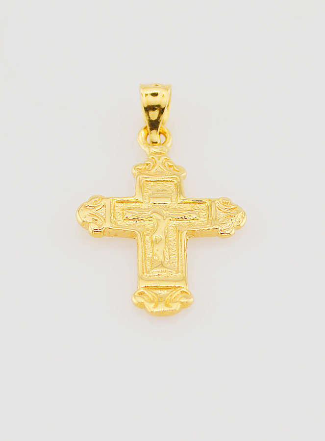 Pendentif Croix Large en Plaqué Or - 18mm (pic 2)