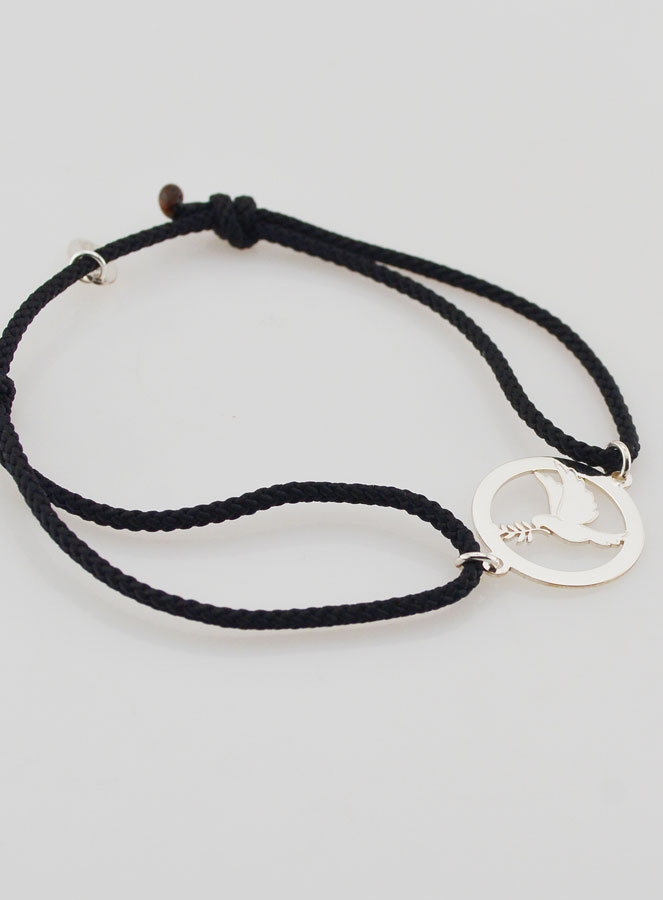 Bracelet Argent et Corde Noire - Esprit Saint (pic 3)