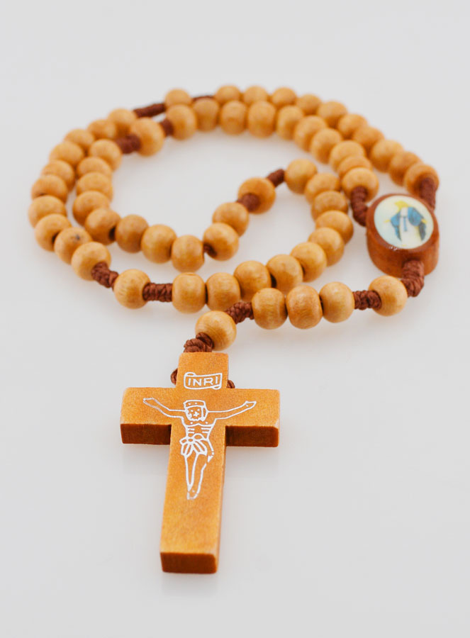 Chapelet Vierge Miraculeuse Grains en Bois (pic 2)