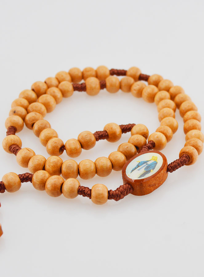 Chapelet Vierge Miraculeuse Grains en Bois (pic 3)