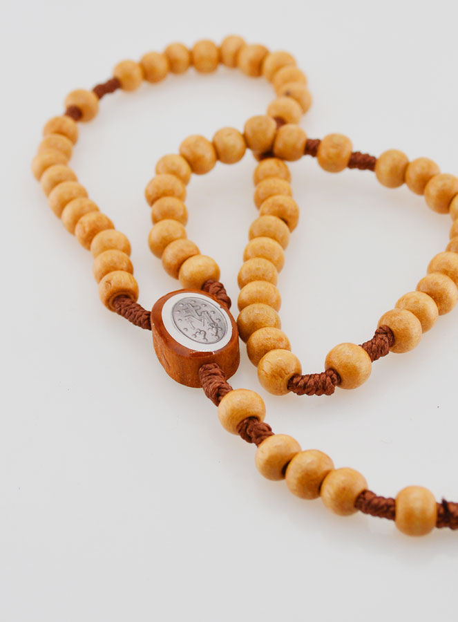 Chapelet Vierge Miraculeuse Grains en Bois (pic 4)