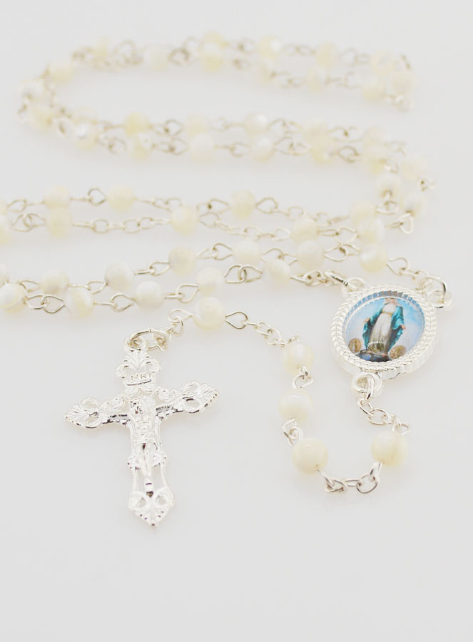 Chapelet Vierge Miraculeuse en Nacre Véritable (pic 2)