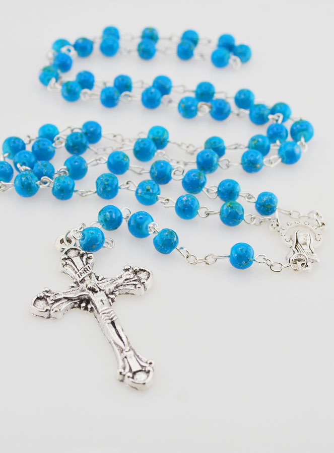 Chapelet Vierge Marie - Décor Fleurs (pic 2)