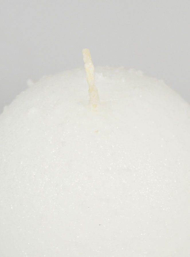 Bougie de Décoration Givrée Sphère 8cm - Blanc (pic 4)