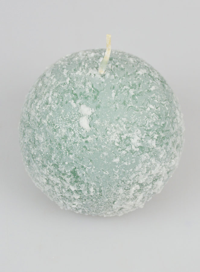 Bougie de Décoration Givrée Sphère 8cm - Vert (pic 2)