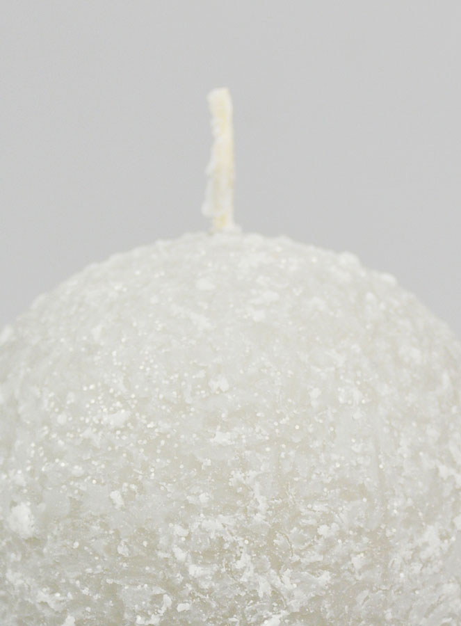 Bougie de Décoration Givrée Sphère 8cm - Argent (pic 3)