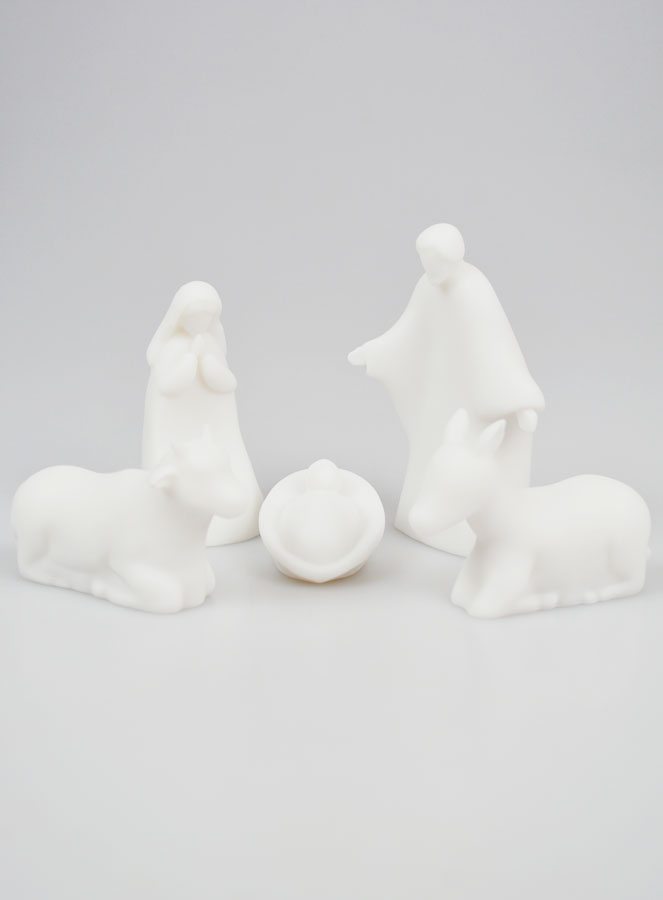 Crèche de Noël en Albâtre - 5 Pièces (pic 1)