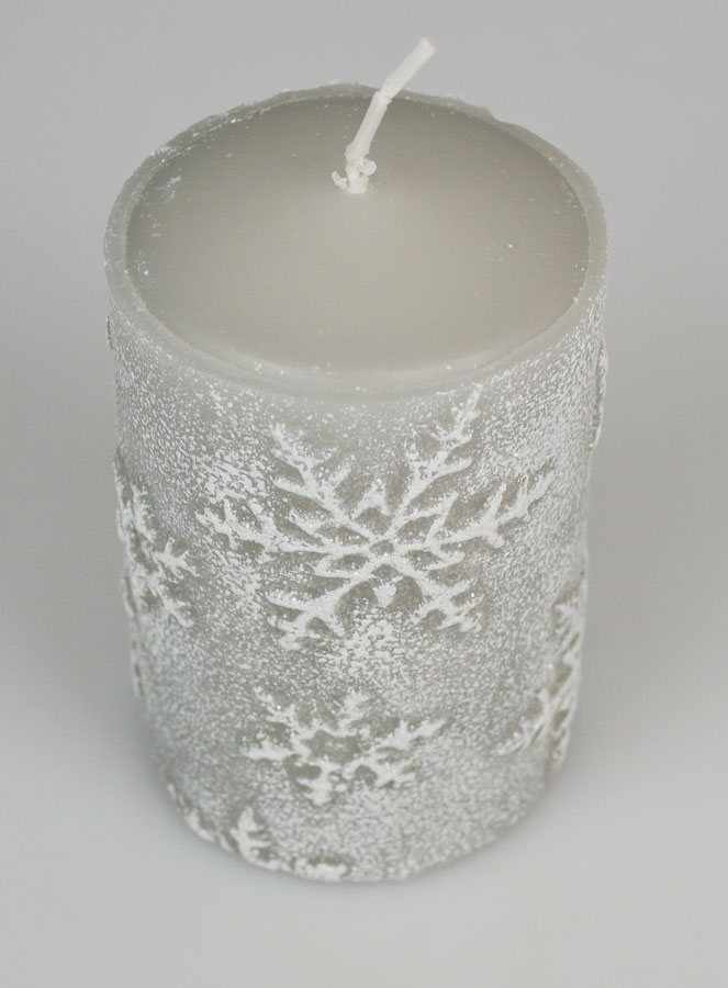 Bougie de Décoration Cristaux de Neige - Argent (pic 2)