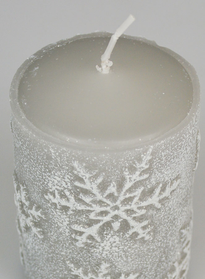 Bougie de Décoration Cristaux de Neige - Argent (pic 4)