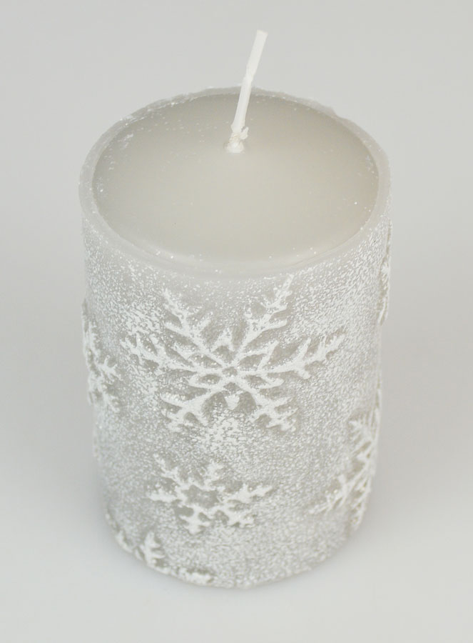 Bougie de Noël Flocons de Neige - Argent (pic 2)