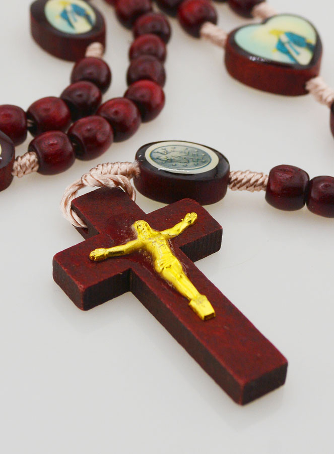 Chapelet Vierge Miraculeuse - Grains en Bois (pic 3)