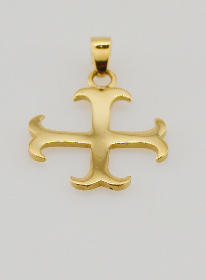 Pendentif Croix Templière Inox Doré - 15mm (pic 2)