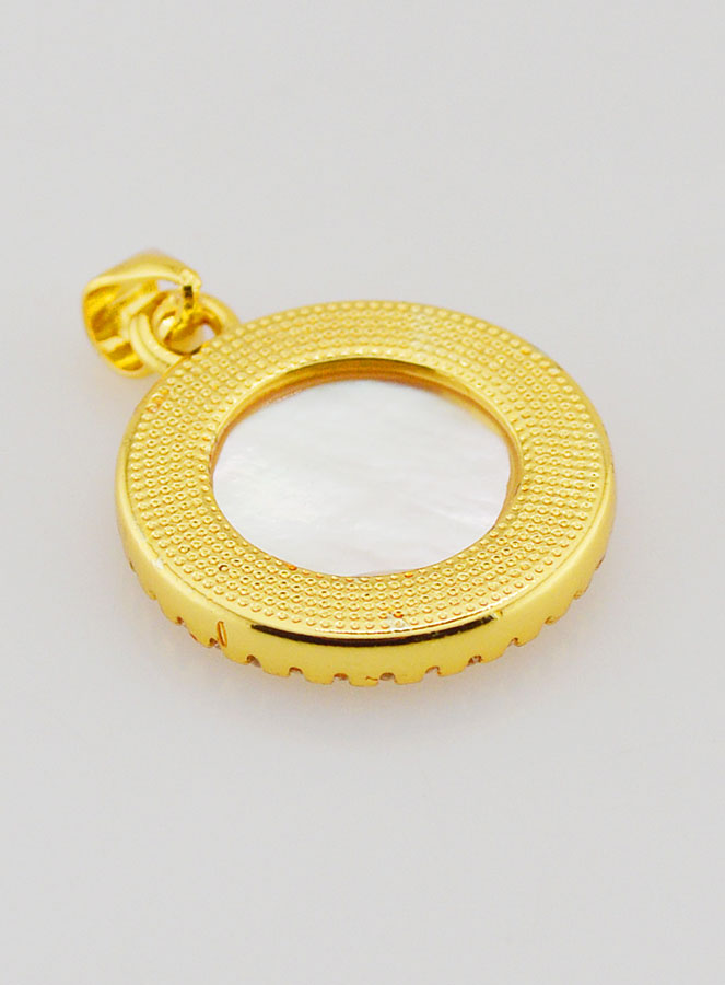 Médaille Saint Michel Laiton & Nacre - 22mm (pic 4)