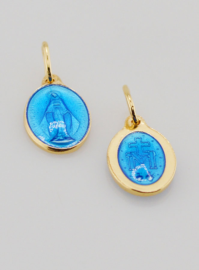 Médaille Miraculeuse en Argent Doré & Émail - 13mm (pic 2)