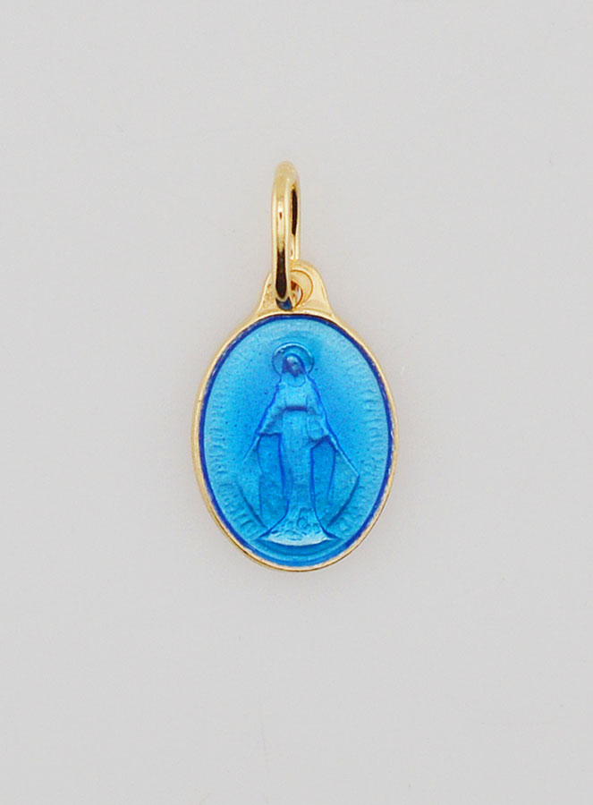 Médaille Miraculeuse en Argent Doré & Émail - 13mm (pic 3)