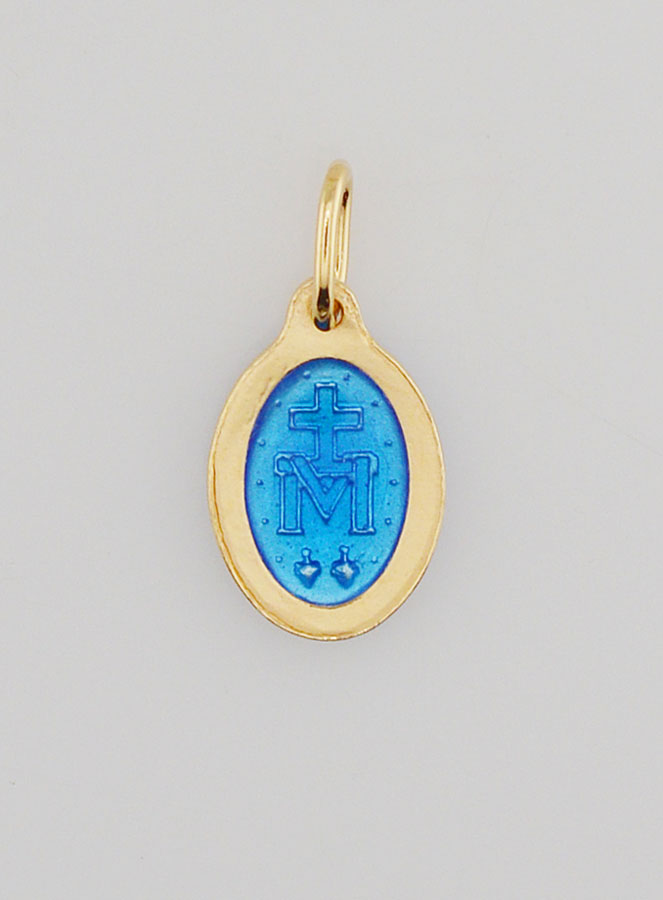 Médaille Miraculeuse en Argent Doré & Émail - 13mm (pic 4)