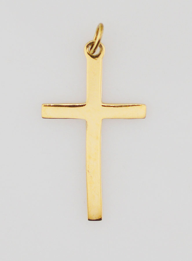 Pendentif Croix en Inox Doré - 26mm (pic 1)
