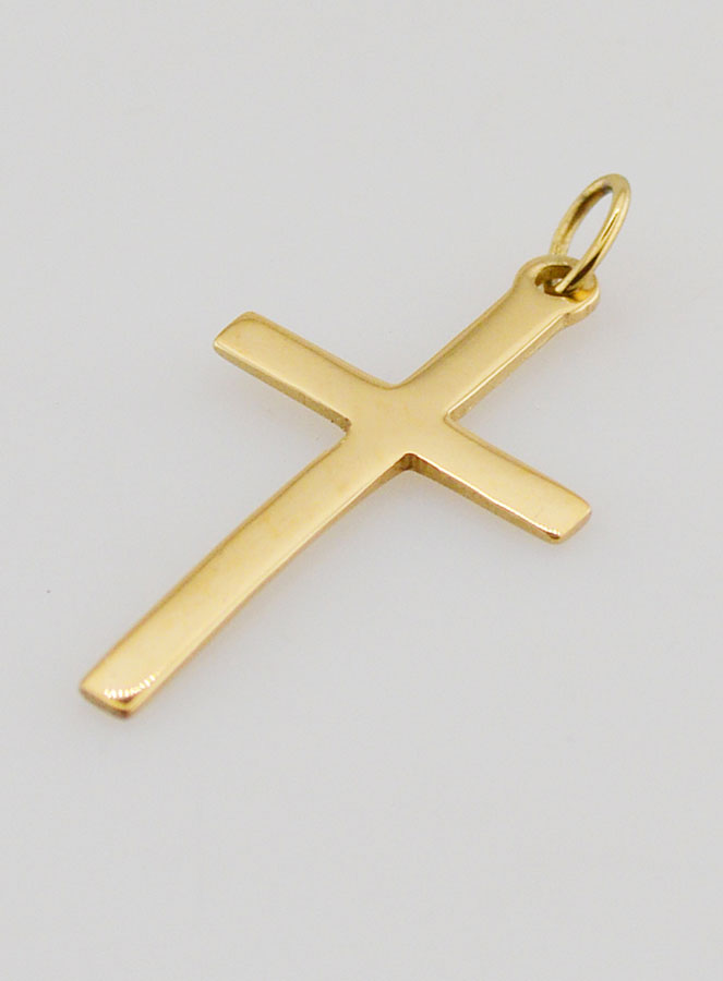 Pendentif Croix en Inox Doré - 26mm (pic 4)