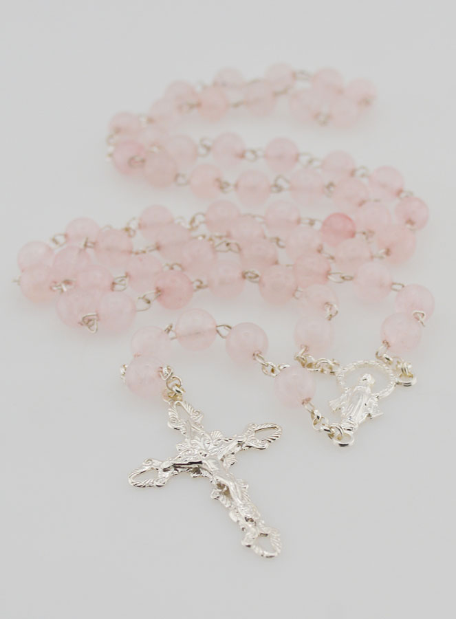 Chapelet Vierge Miraculeuse en Quartz et Argent (pic 2)