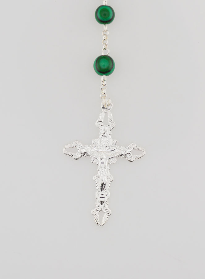 Chapelet Vierge Miraculeuse Argent 925 & Malachite (pic 3)