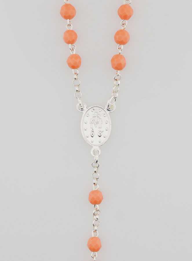 Chapelet Vierge Miraculeuse Argent 925 & Corail (pic 4)