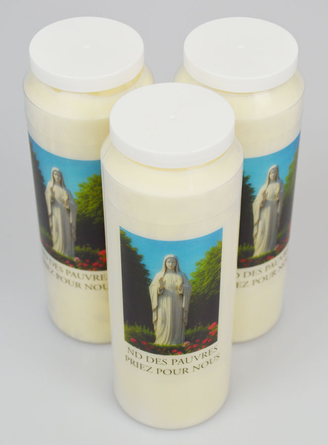 Lot de 3 Bougies de Neuvaine Notre Dame des Pauvres (pic 2)