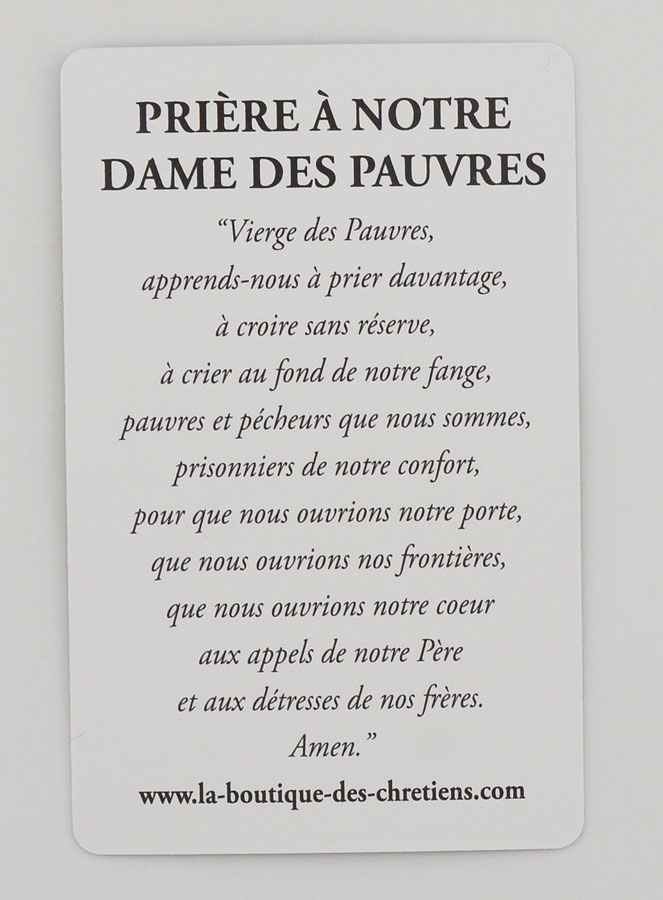 Carte de Prière à Notre Dame des Pauvres (pic 2)