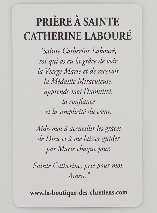 Carte de Prière à Sainte Catherine Labouré (pic 2)
