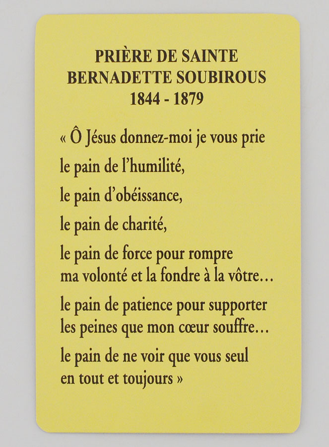 Lot de 10 Cartes de Prière à Sainte Bernadette (pic 3)
