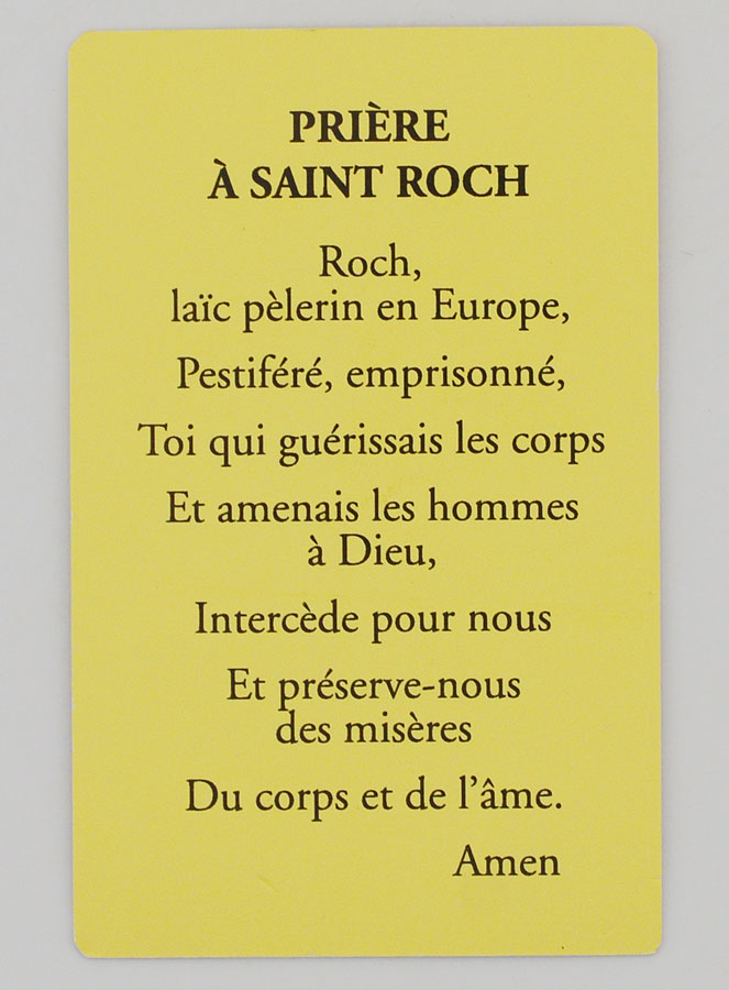 Lot de 10 Cartes de Prière à Saint Roch (pic 3)