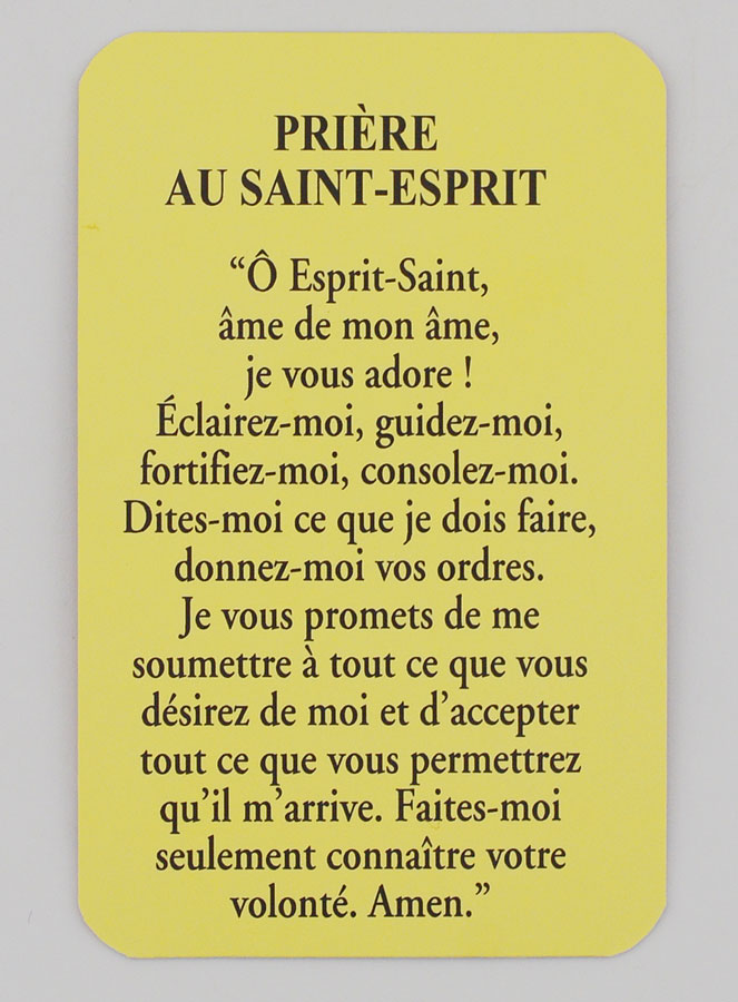 Lot de 10 Cartes de Prière Saint Esprit (pic 3)
