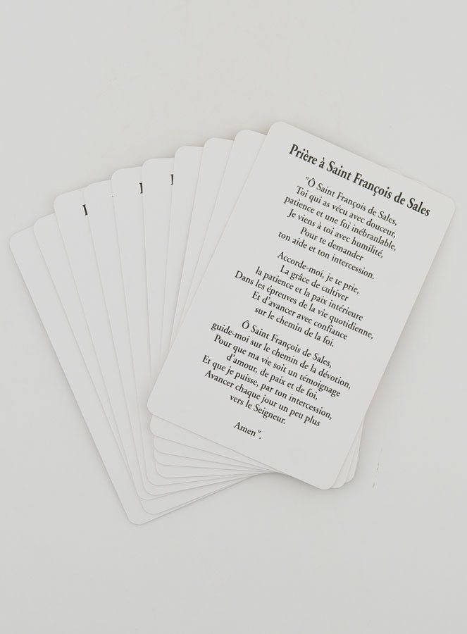 Lot de 10 Cartes de Prière à Saint François de Sales (pic 2)