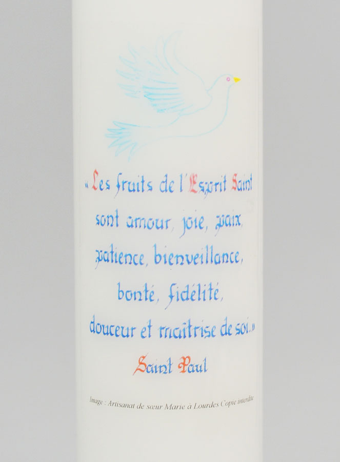 Cierge de Confirmation Les Fruits de l'Esprit Saint - 20cm (pic 3)